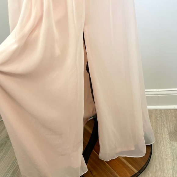 Bill Levkoff Shell Pink Chiffon Sleeveless A Line Dress Style 7140 Size 6 New - Picture 7 of 16